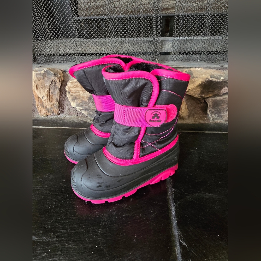 Kamik Black and Pink Winter Boots Size 9